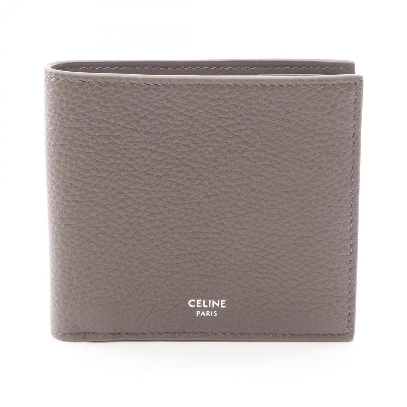 セリーヌ CELINE 二つ折り財布 バイフォールドウォレット カードホルダー 10B653GTZ09SR グレー レザー 二つ折り財布 レディース 新品