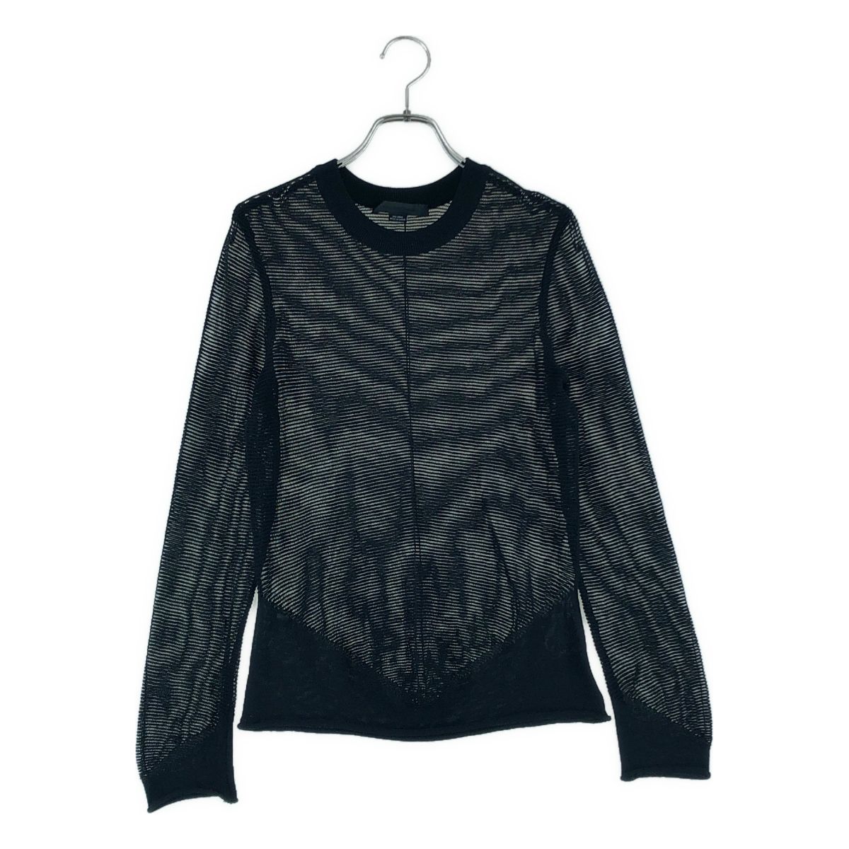 【美品】 ALEXANDER WANG / アレキサンダーワン | メッシュ ロングスリーブ カットソー | S | ブラック | レディース