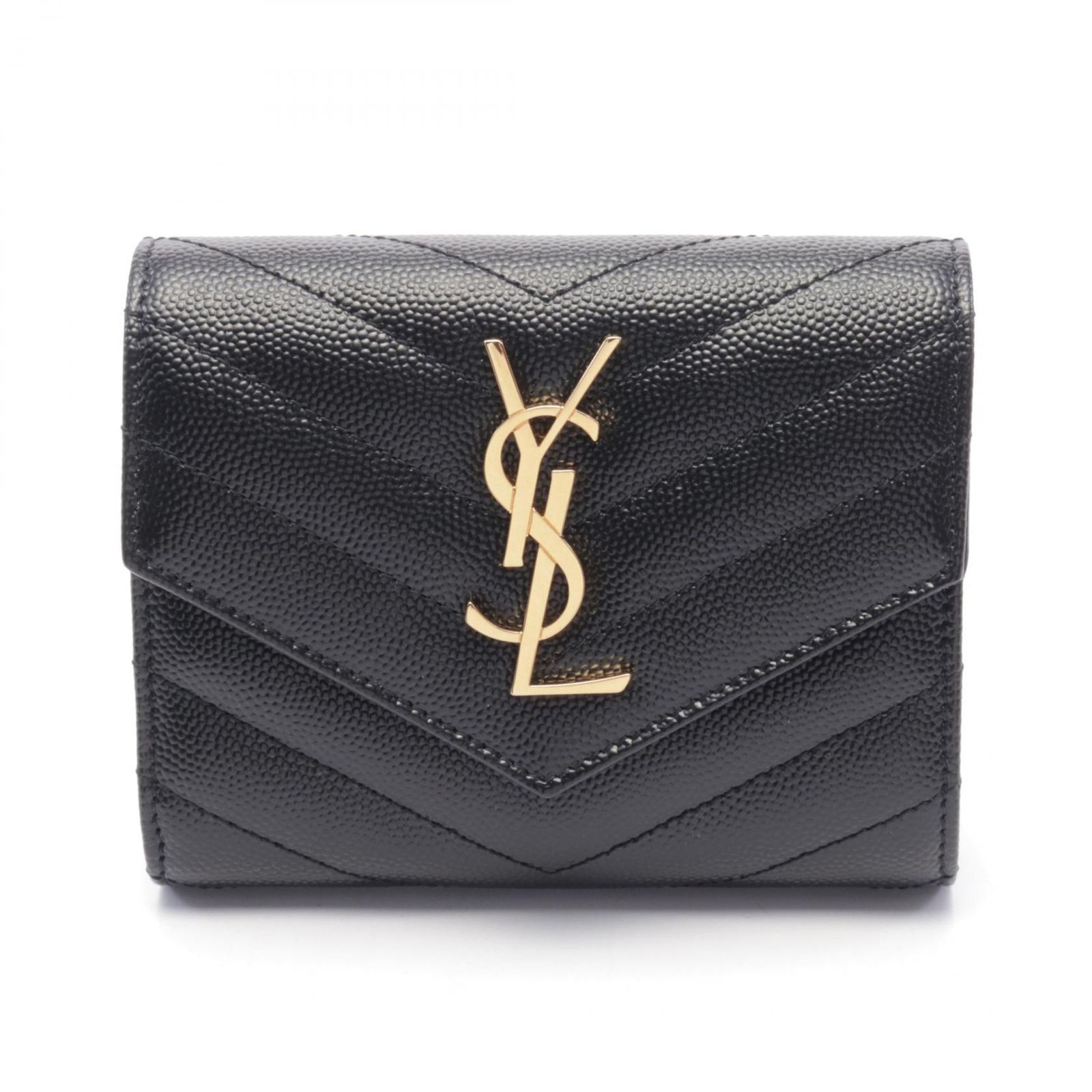 サンローランパリ SAINT LAURENT PARIS 三つ折り財布 モノグラム サンローラン 403943BOW011000 ブラック レザー 三つ折り財布 レディース 新品
