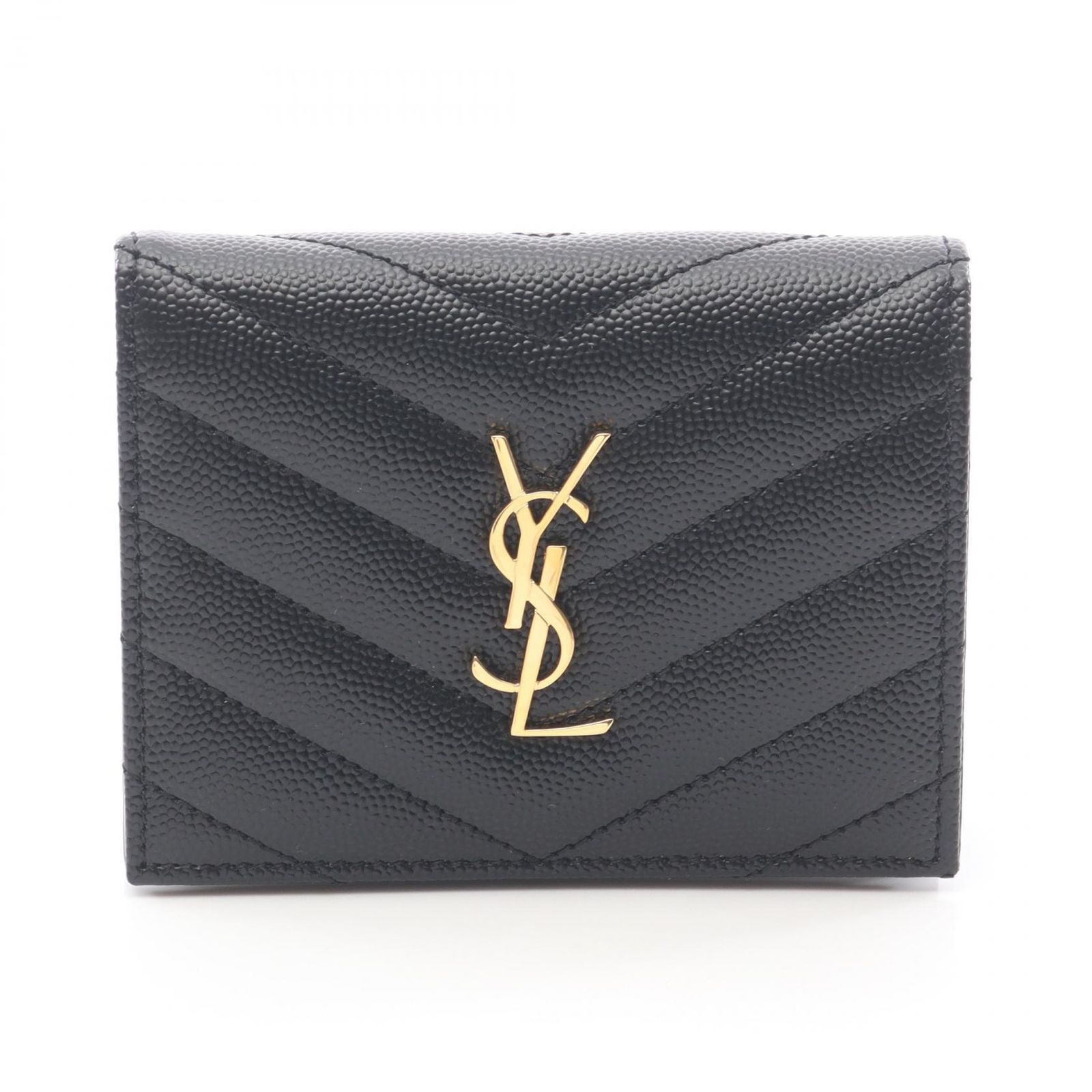 サンローランパリ SAINT LAURENT PARIS 二つ折り財布 モノグラム 668290BOWA11000 ブラック レザー 二つ折り財布 レディース 新品