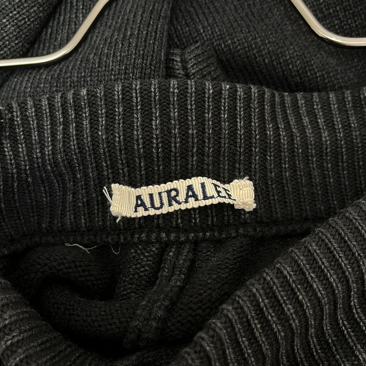 AURALEE / オーラリー | FRENCH MERINO STONE WASHED KNIT PANTS ニットパンツ | 5 | チャコール | メンズ