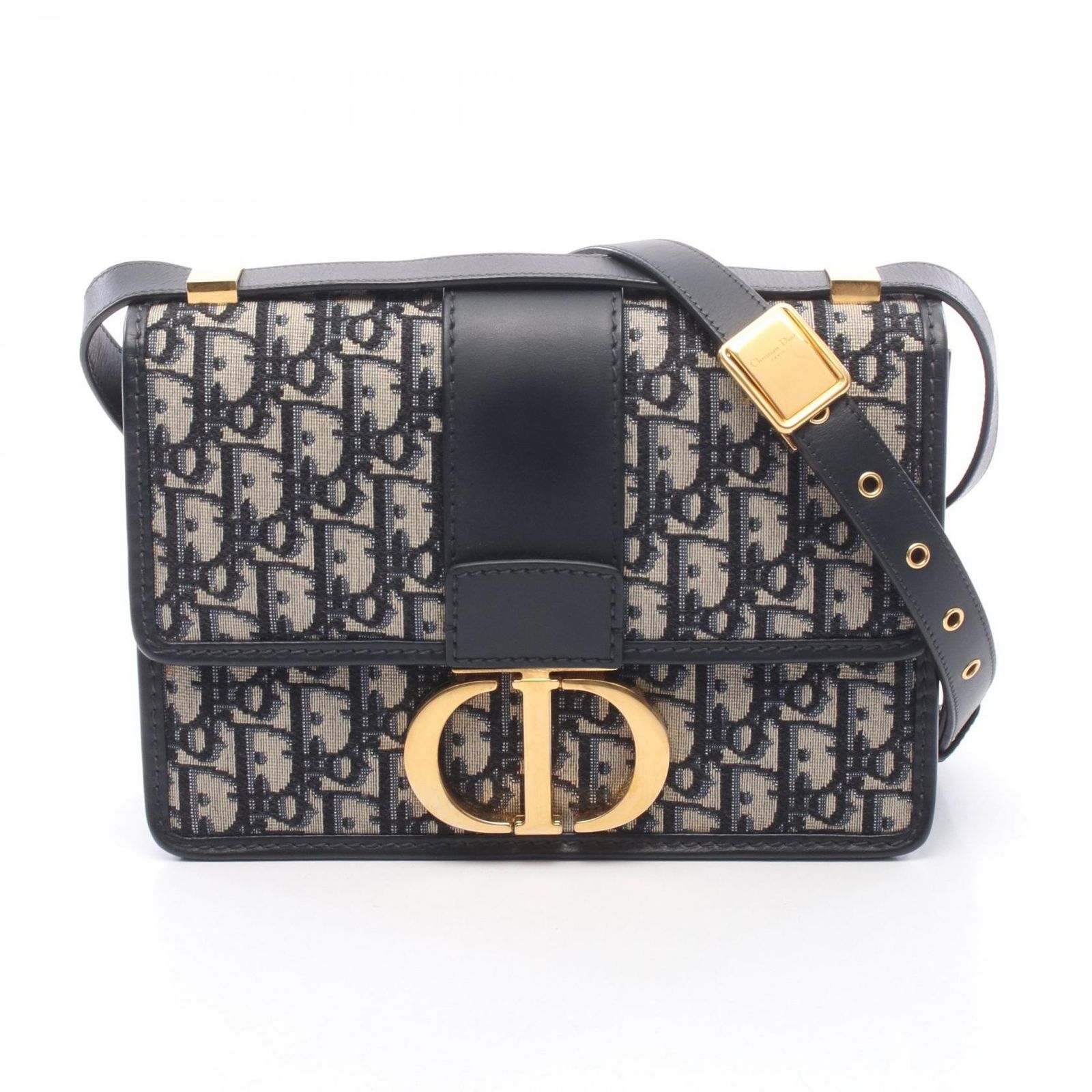 ディオール Dior ショルダーバッグ 30 MONTAIGNE オブリーク M9203UTZQ-M928 ネイビー キャンバス レザー オブリーク 30 Montaigne バッグ レディース Used A