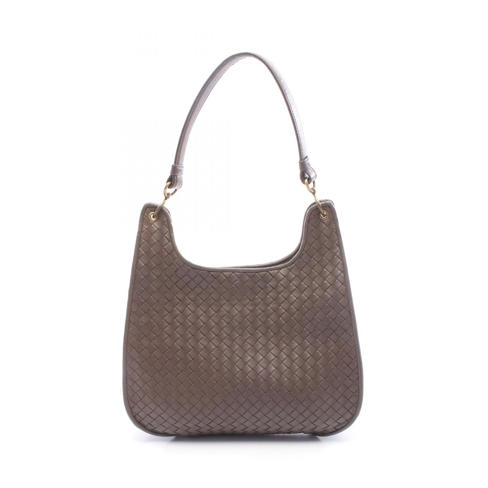 ボッテガヴェネタ BOTTEGA VENETA ショルダーバッグ イントレチャート ブラウン レザー イントレチャート ショルダーバッグ レディース Used B
