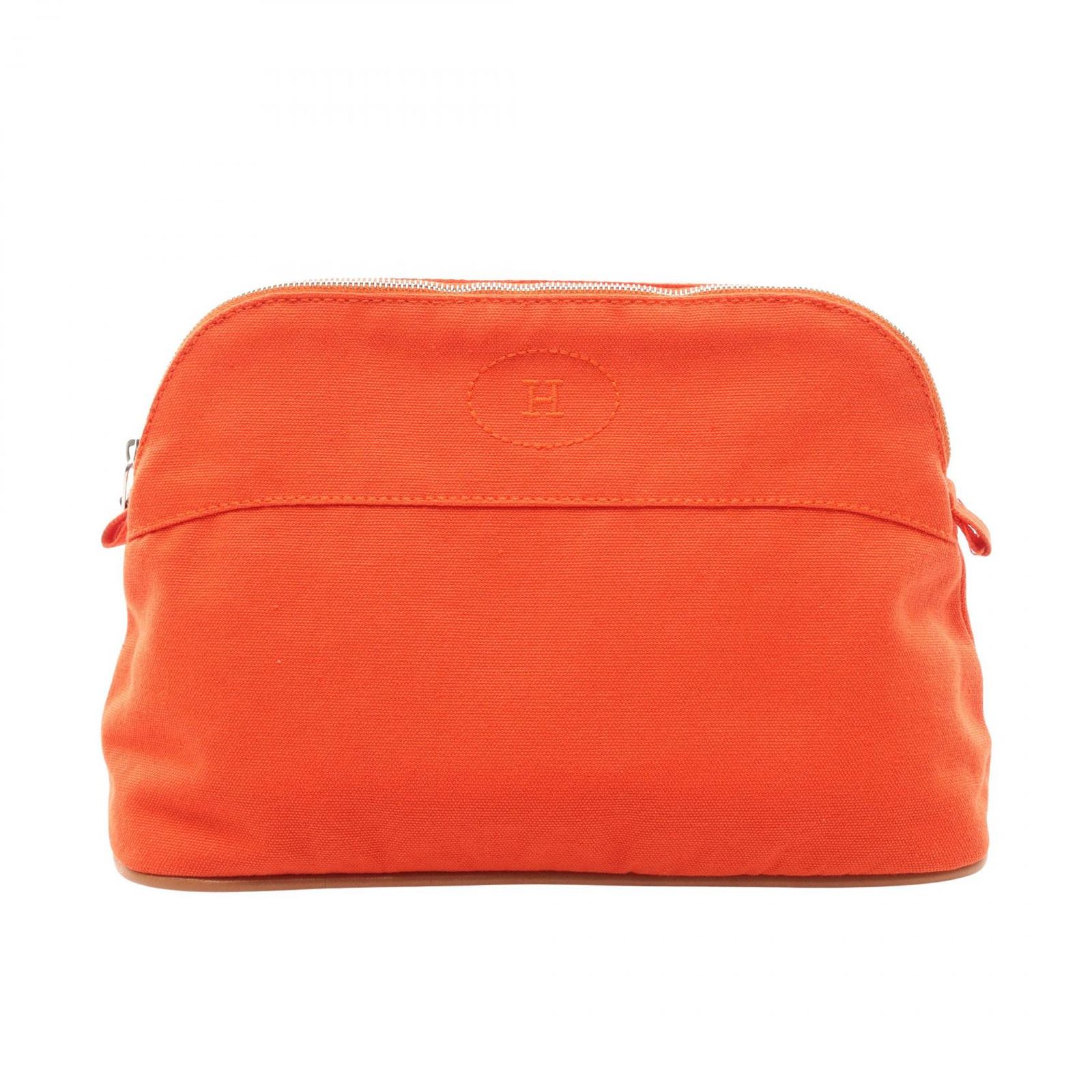 エルメス HERMES ポーチ ボリードポーチMM オレンジ キャンバス レザー ボリードポーチMM レディース Used A