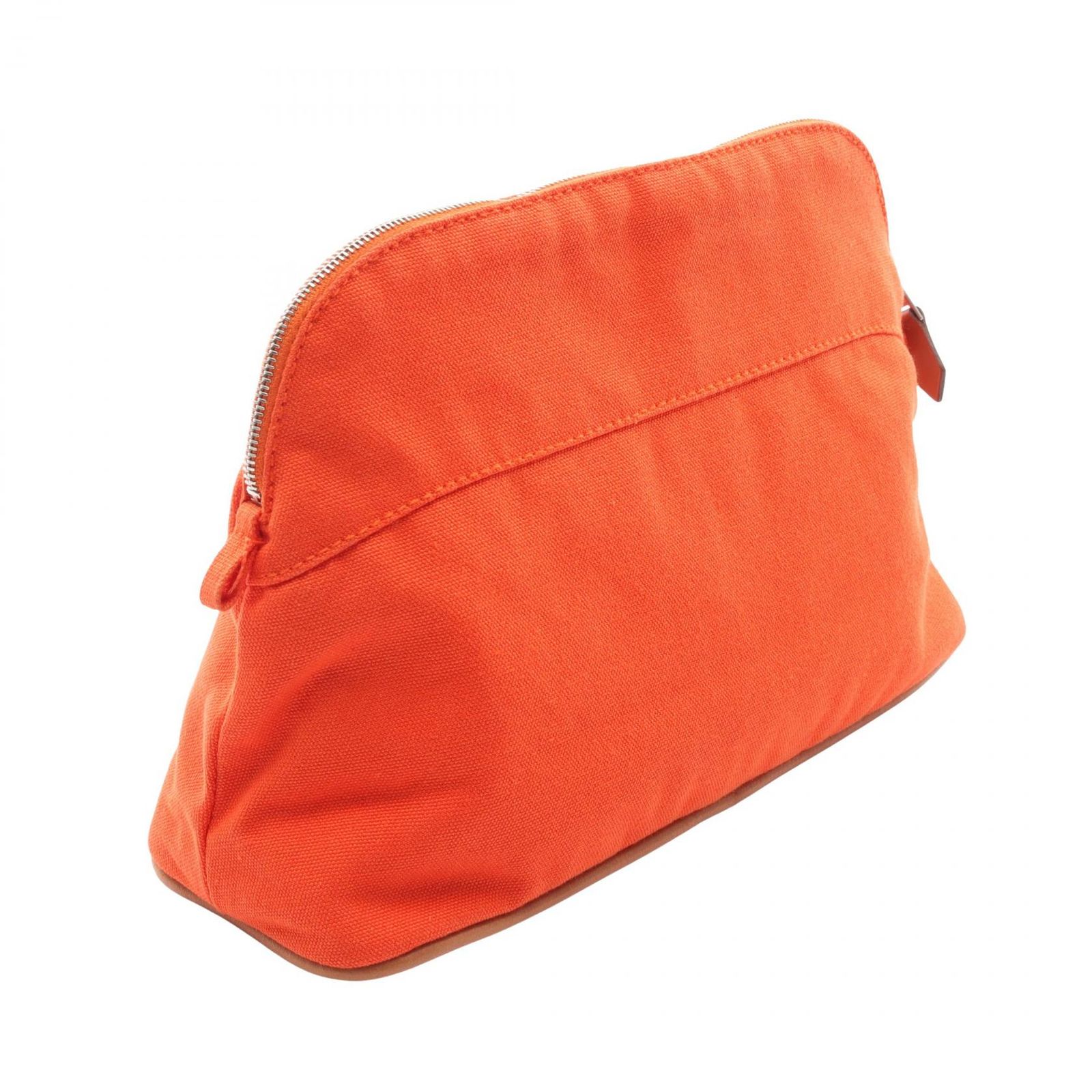 エルメス HERMES ポーチ ボリードポーチMM オレンジ キャンバス レザー 