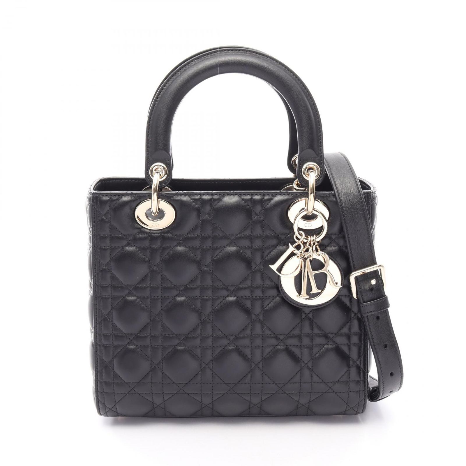 ディオール Dior ハンドバッグ LADY DIOR レディディオール ミディアム カナージュ 2WAY M0565ONG ブラック レザー レディディオール カナージュ 2wayトート ミディアム