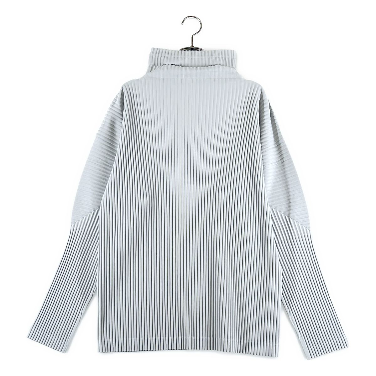 【美品】 HOMME PLISSE ISSEY MIYAKE / オムプリッセイッセイミヤケ | プリーツ ハイネックカットソー | 3 | ライトグレー | メンズ