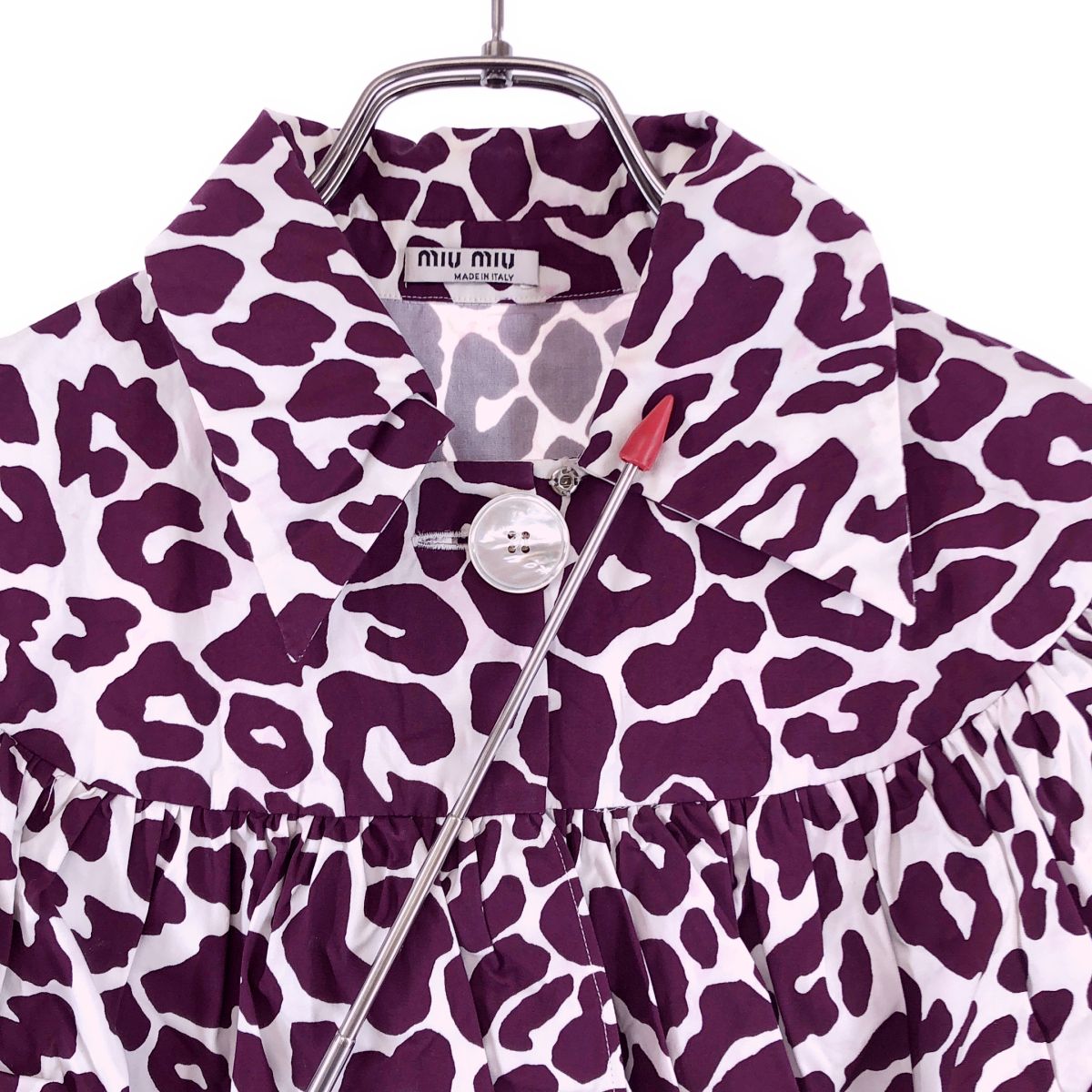 miu miu / ミュウミュウ | レオパード フリル ブラウス | 38 