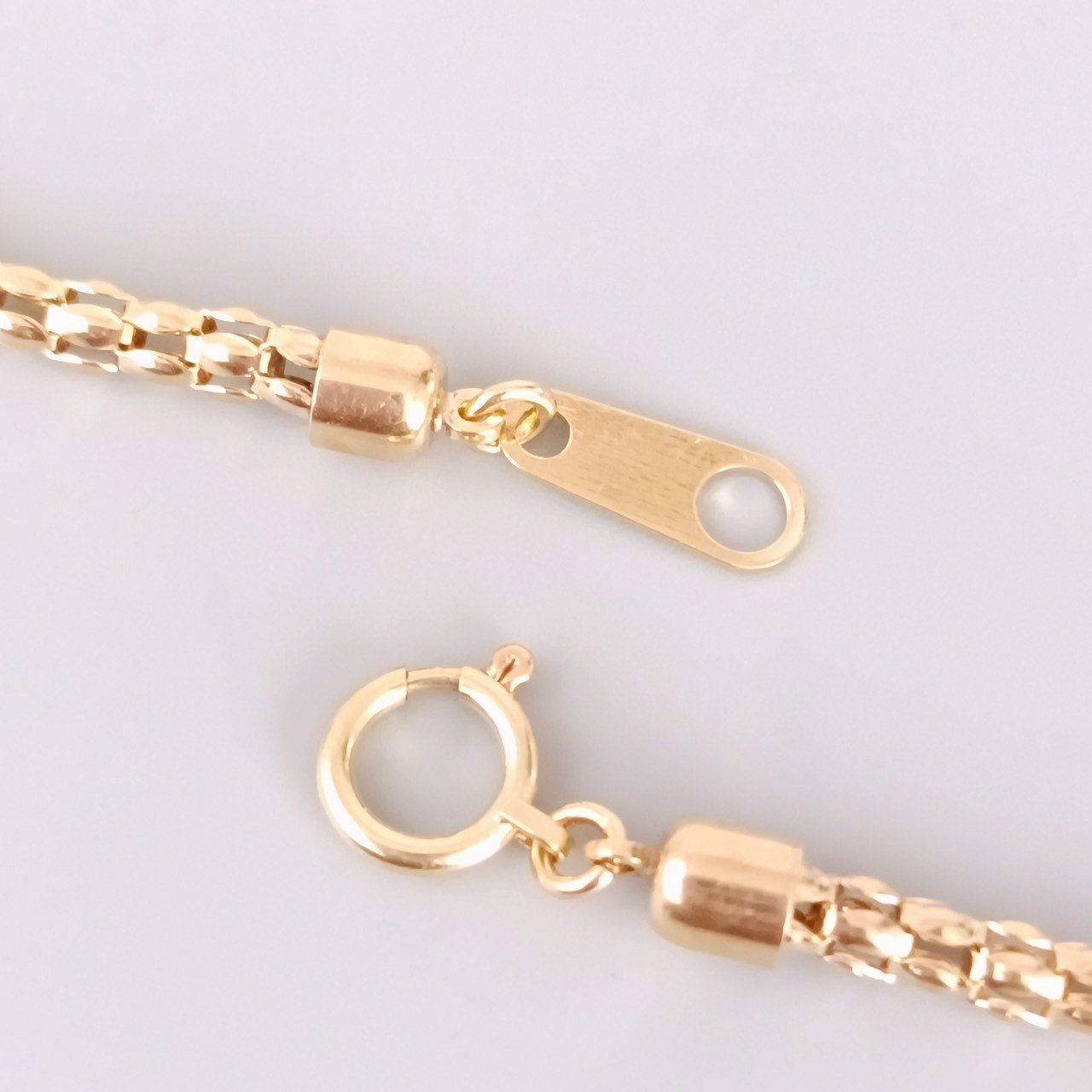 18金 K18 ジュエリーマキ カットポンパチェーン ブレスレット 男女兼用 
