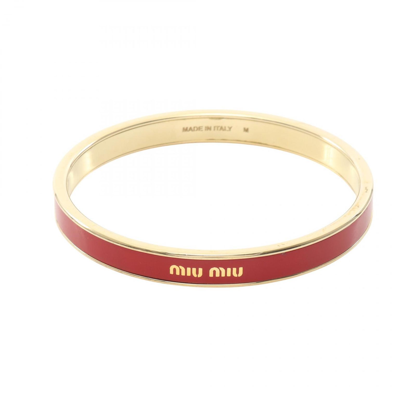 ミュウ ミュウ Miu Miu バングル METAL + SMALTO ロゴ GP（ゴールドメッキ） バングル レディース Used A