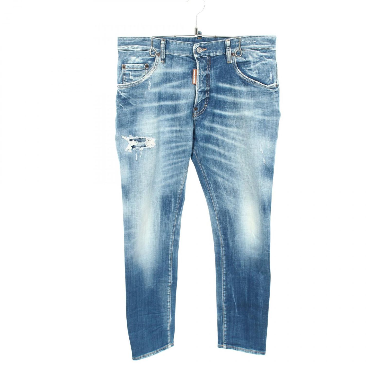 ディースクエアード DSQUARED2 デニムパンツ SKATER JEAN ダメージ加工 S71LB1577 ブルー コットン デニムパンツ レディース Used A