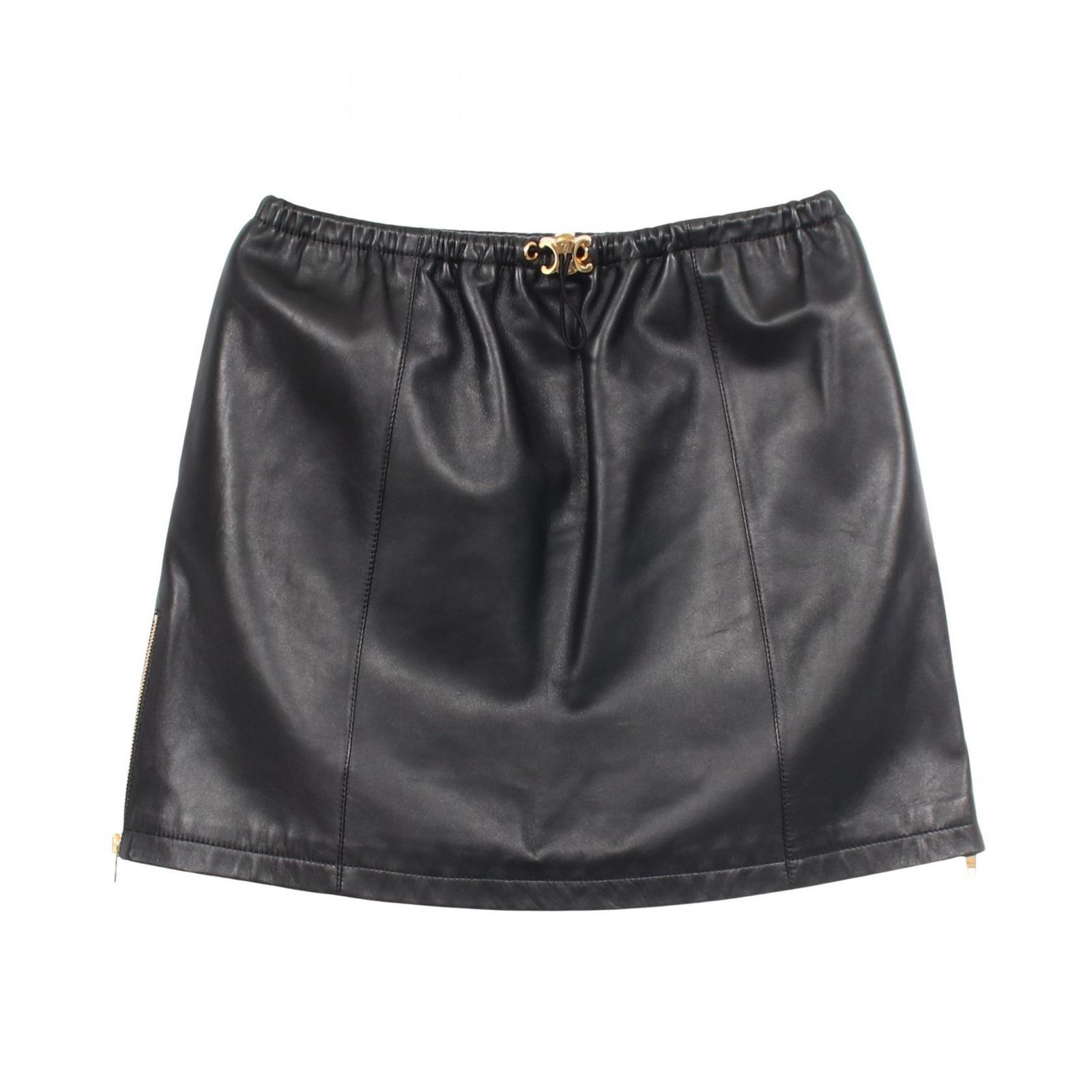 セリーヌ CELINE スカート トリオンフ レザー レザースカート レディース Used A