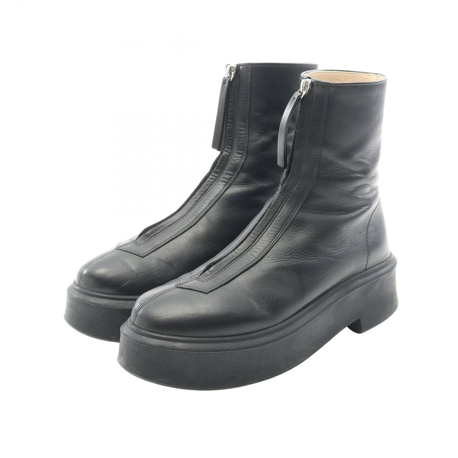 ザ ロウ THE ROW ブーツ ZIPPED BOOT 1 レザー ブーツ レディース Used B