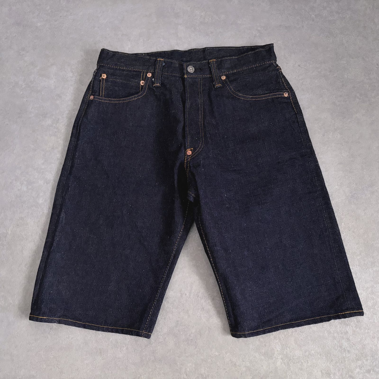 極美品 SAMURAI JEANS リジット 赤耳デニム ハーフ パンツ ショーツ サムライジーンズ