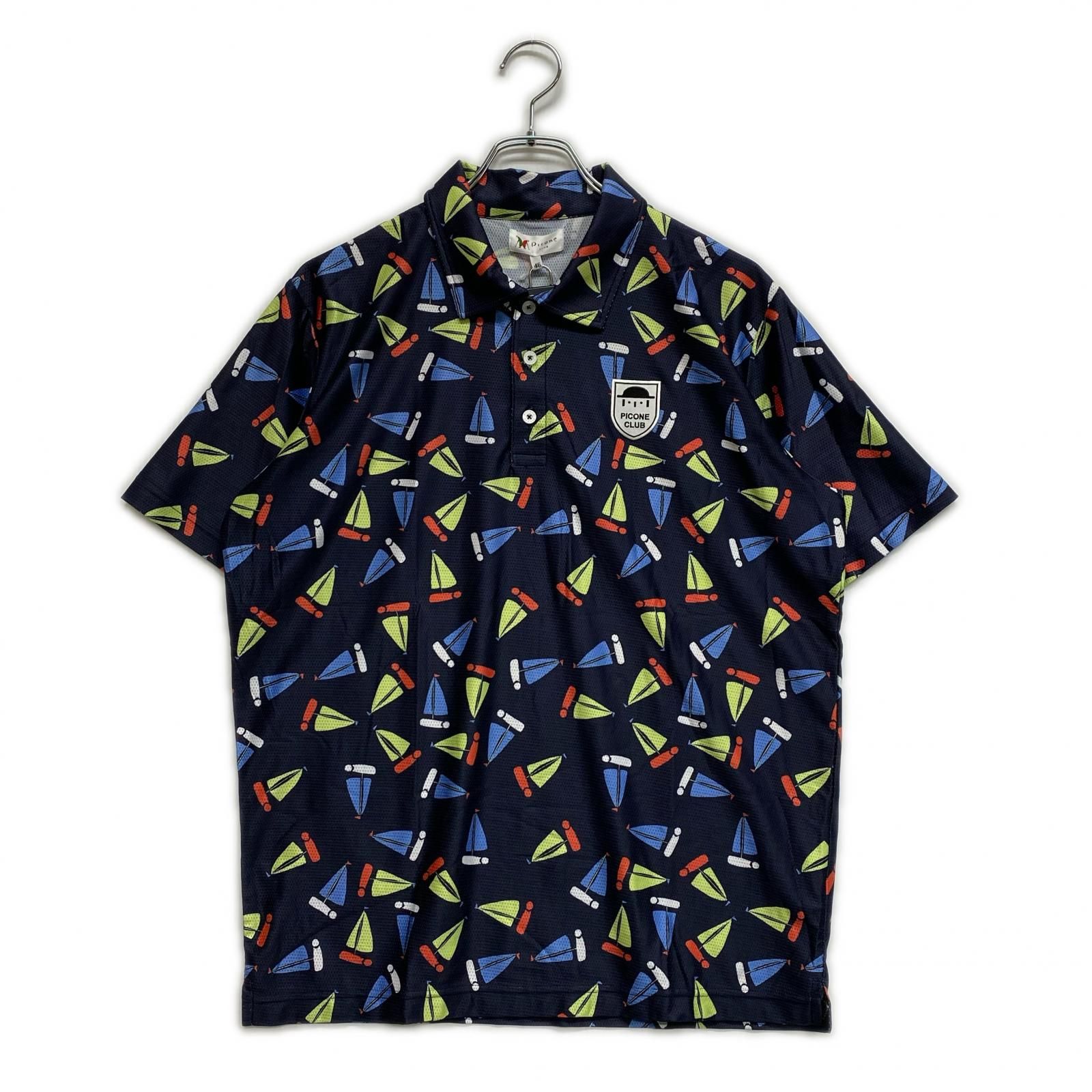 ゴルフ メンズ ピッコーネクラブ PICONE CLUB 半袖ポロシャツ 46(M) 紺 
