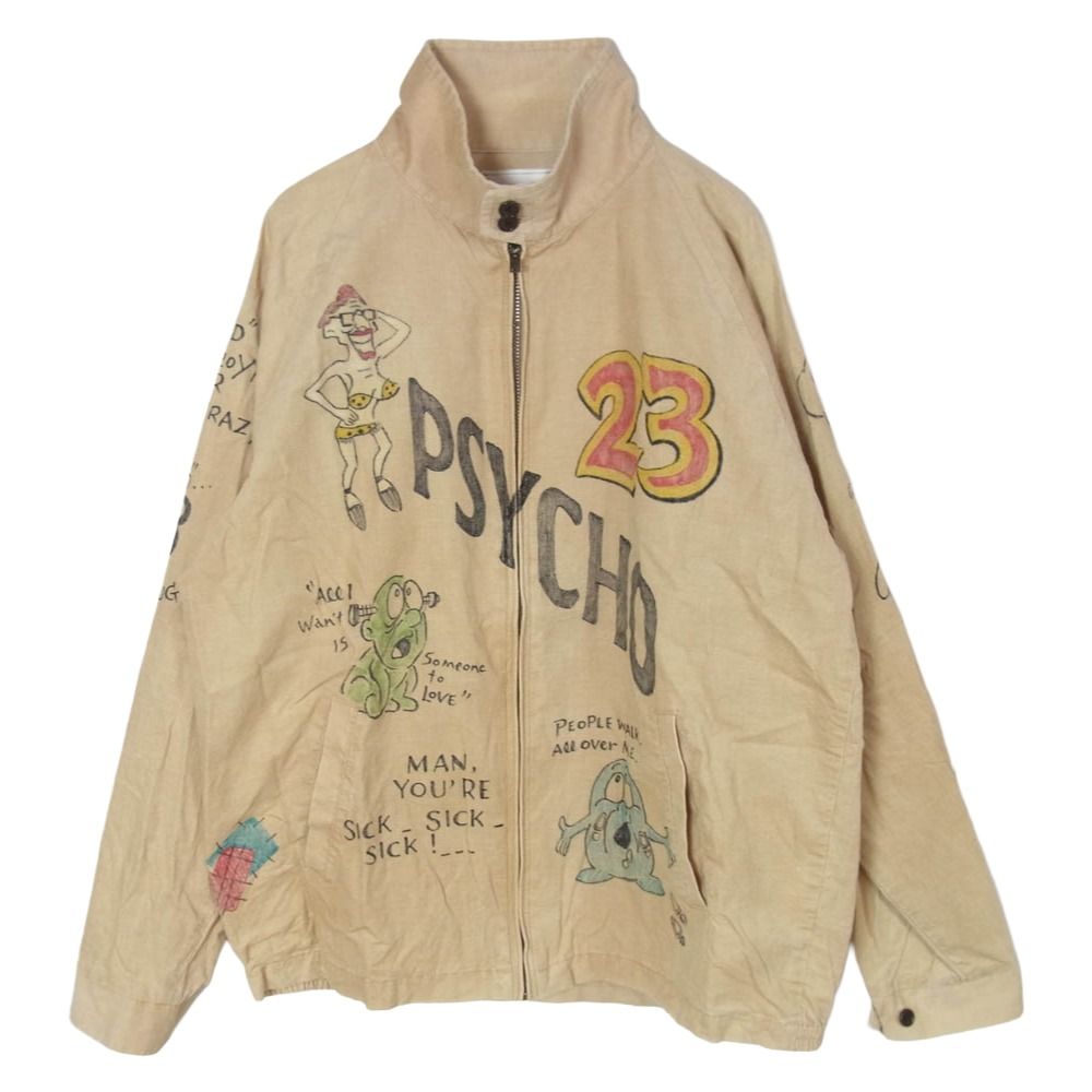 WEIRDO ウィアード 25SS WRD5101 PSYCHO WEIRDO JACKET ハンドプリント コーディロイ ジップアップジャケット ベージュ系 M【中古】