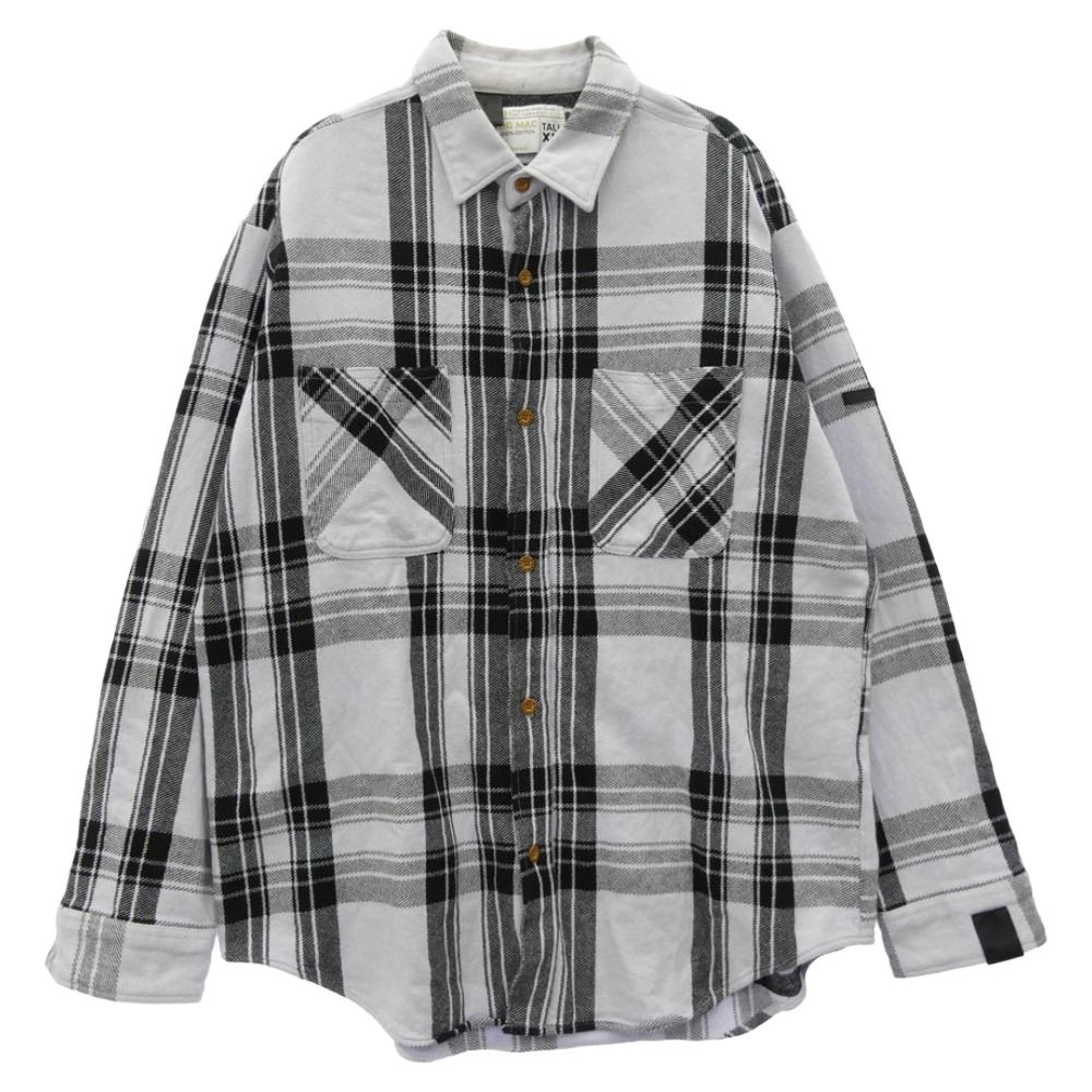 N.HOOLYWOOD エヌハリウッド 25SS 2251-SH4-013 BIG MAC SHIRT ビッグマック チェック 長袖 ネルシャツ ホワイト系 ブラック系 XL【中古】