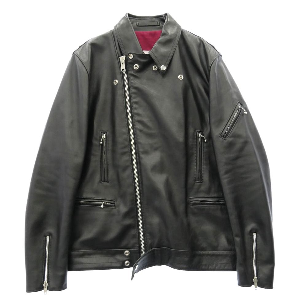 ジェームスグロース JAMES GROSE NEW MANILA ニューマニラ カウレザー ダブル ライダース ジャケット ブラック系 44【中古】 70,053円