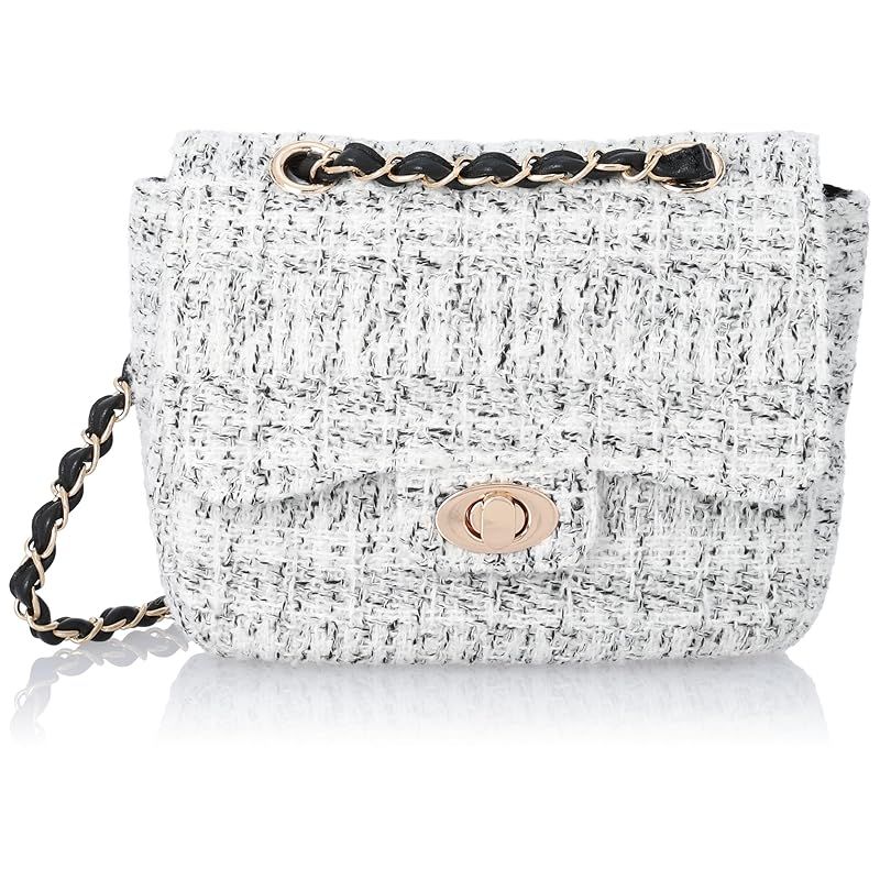 【新品】 [カシェリエ] TWEED CHAIN SHOULDER 57-1086WHITE