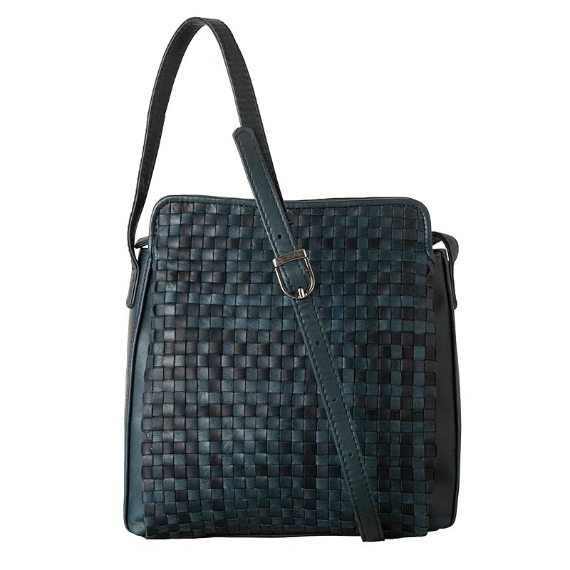 【新品】 [IMAI BAG since 1977] イマイバッグ ショルダーバッグ 本革 バッグ レディース 斜めがけ ポシェット ポニーメッシュ 大容量 大容量 ファスナー (33165 ブルー)