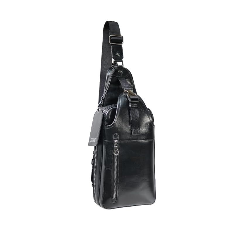 【新品】 [Joya] ボディバッグ 本革 メンズ ショルダーバッグ バッグ ヌメ革 レザー ボディーバッグ ウエストバッグ 肩掛け ワンショルダー 斜めがけ 斜め掛けバッグ ボディバック 人気 ブランド 高級 ブラック J4200