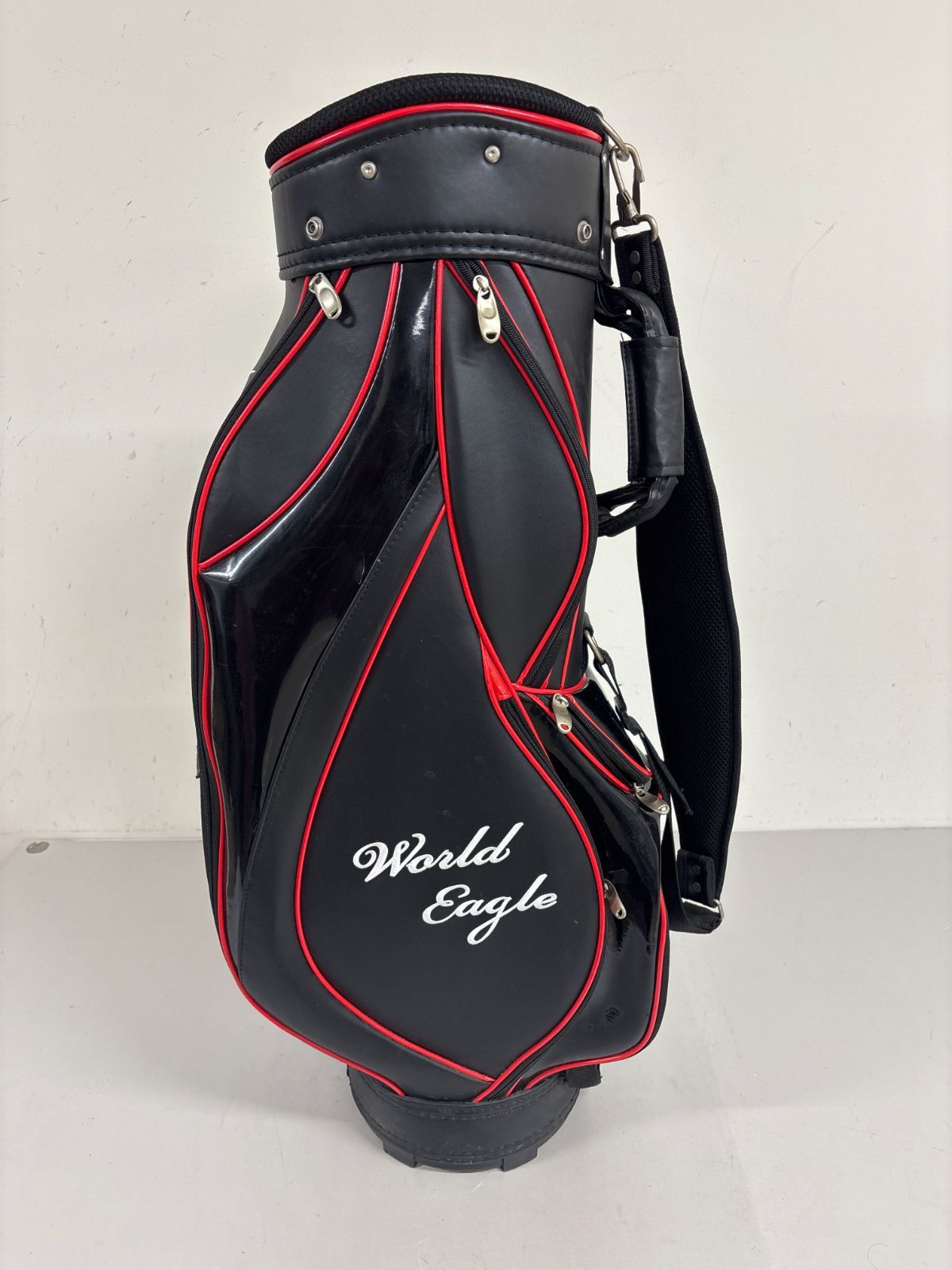 ブラック/レッド　マーク キャディバッグ EAGLE WORLD 送料無料【訳あり】WORLD 黒 キャディバッグ ワールドイーグル EAGLE ゴルフバッグ・キャディバッグ