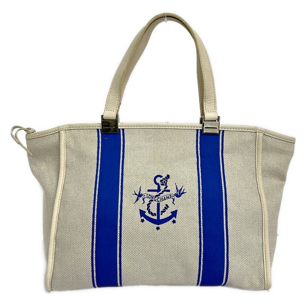 LONGCHAMP(ロンシャン) ハンドバッグ - 白×ブルー レザー