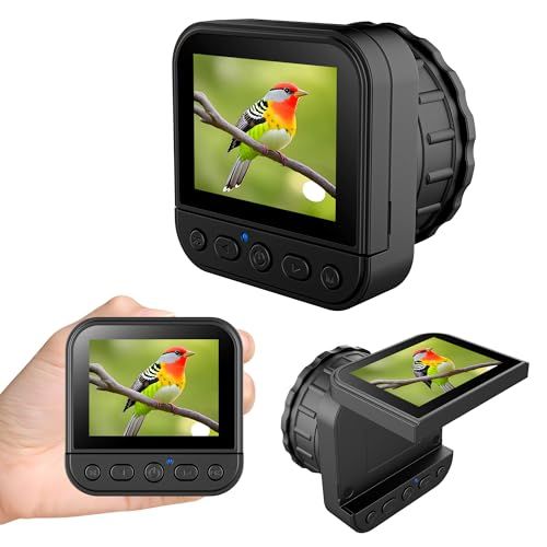 【新品】電子接眼レンズ 4K WiFi望遠鏡カメラ「リモコン＆64GB TFカード付き&8MP CMOSセンサー搭載」2.8” IPSスクリーン64MP画像 4Kビデオ録画 3時間連続録画 2000mAhバッテリー内蔵 16X倍率調整可能 画 2fed14ca