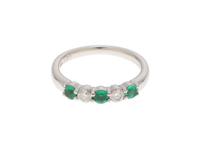JEWELRY ジュエリー リング・指輪 PT900 エメラルド0.26ct ダイヤモンド0.20ct 約3.7ｇ 8.5号 2143500298084【中古】207