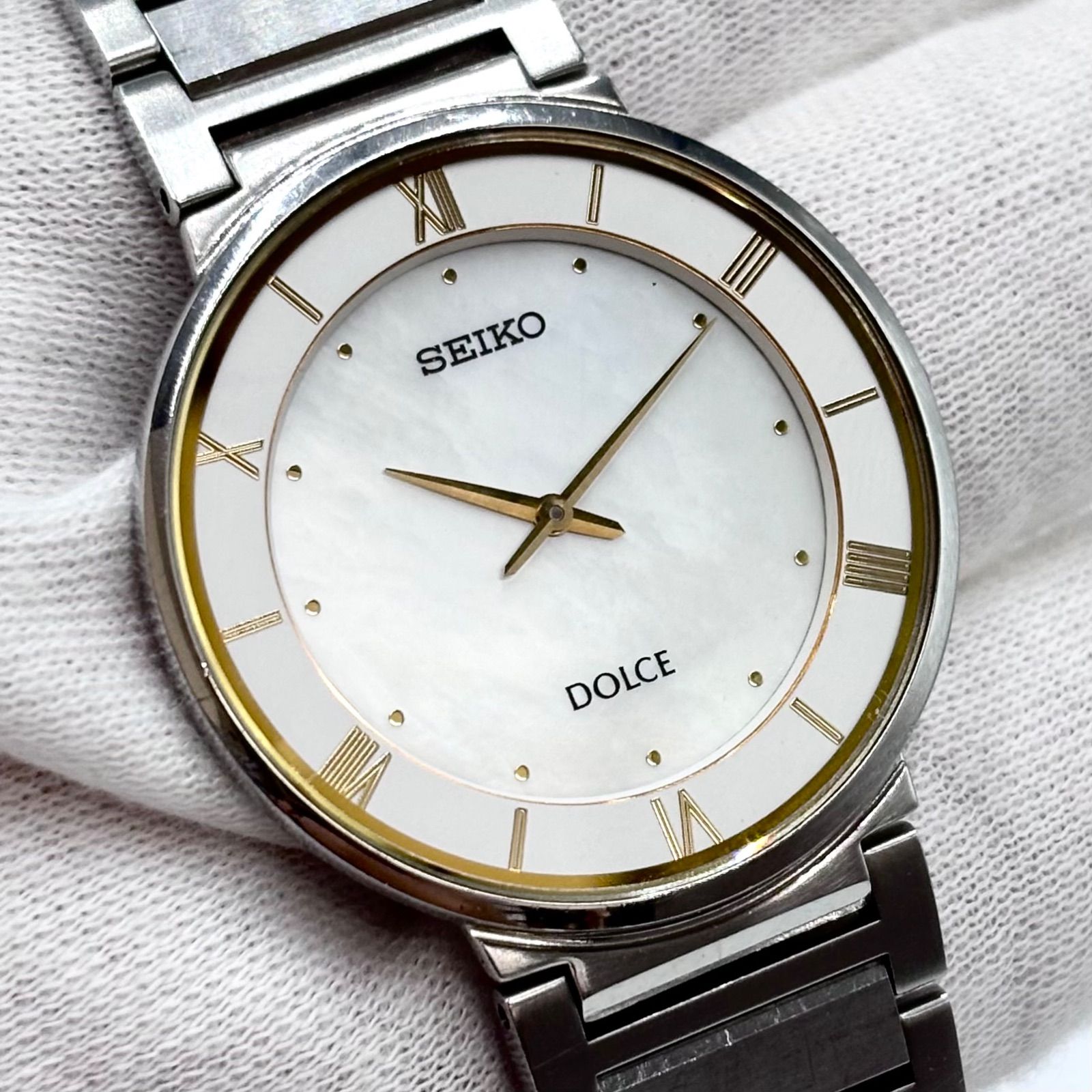 稼働/新品電池】SEIKO/セイコー DOLCE/ドルチェ 腕時計 シェル文字盤