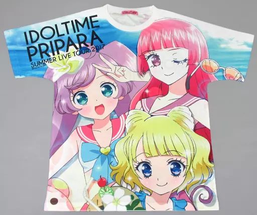 【中古】Tシャツ(キャラクター) SoLaMi SMILE フルグラフィックTシャツ ホワイト メンズフリーサイズ 「アイドルタイムプリパラ サマーライブツアー2017」