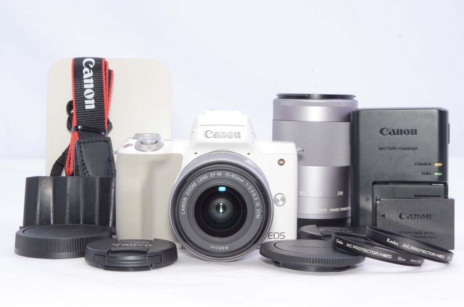 Canon EOS Kiss M2 ダブルズームキット ホワイト ミラーレス一眼カメラ