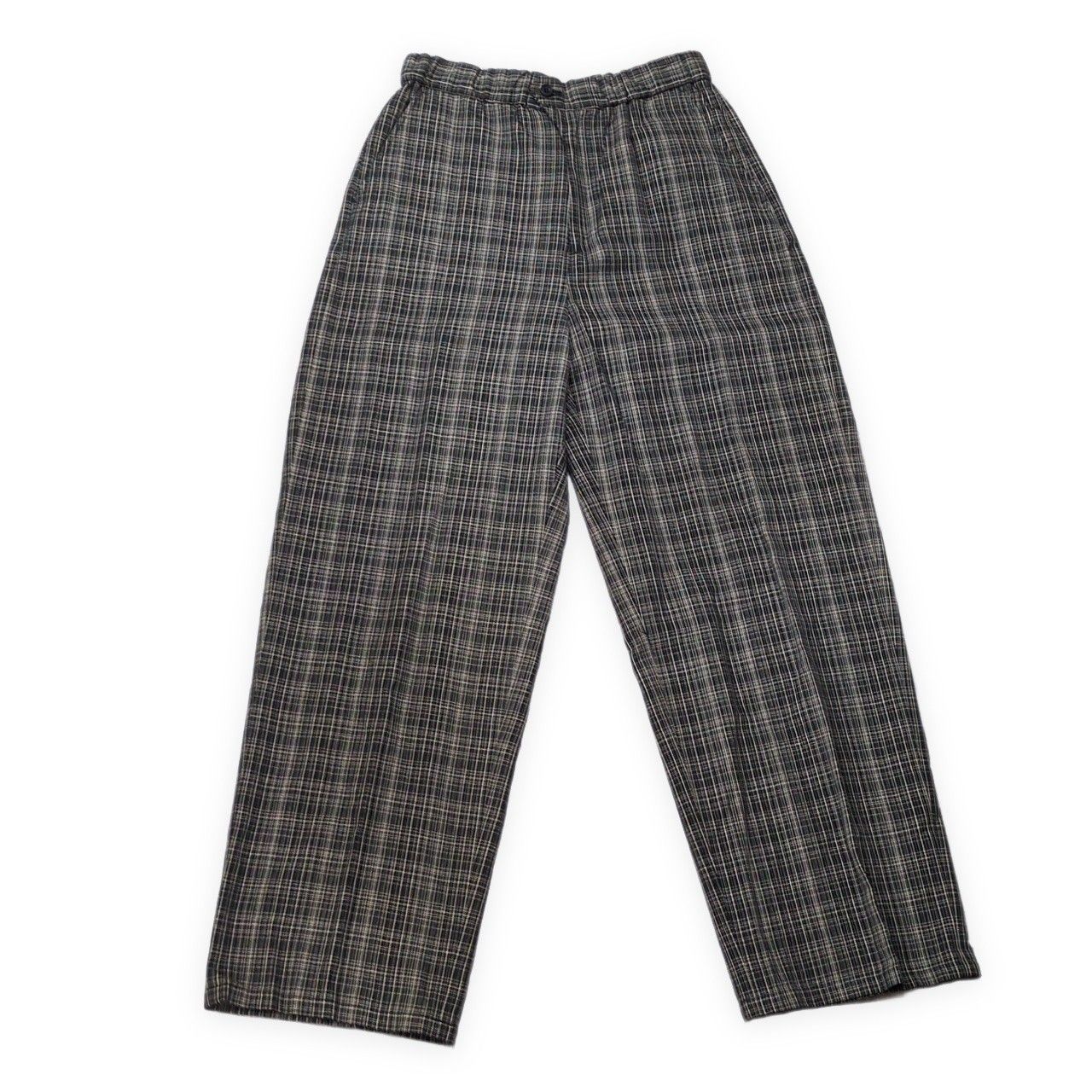 ULTERIOR アルテリア C/L OX CHECK EASY SLACKS スラックス チェックパンツ イージーパンツ ブラック 日本製 コットン