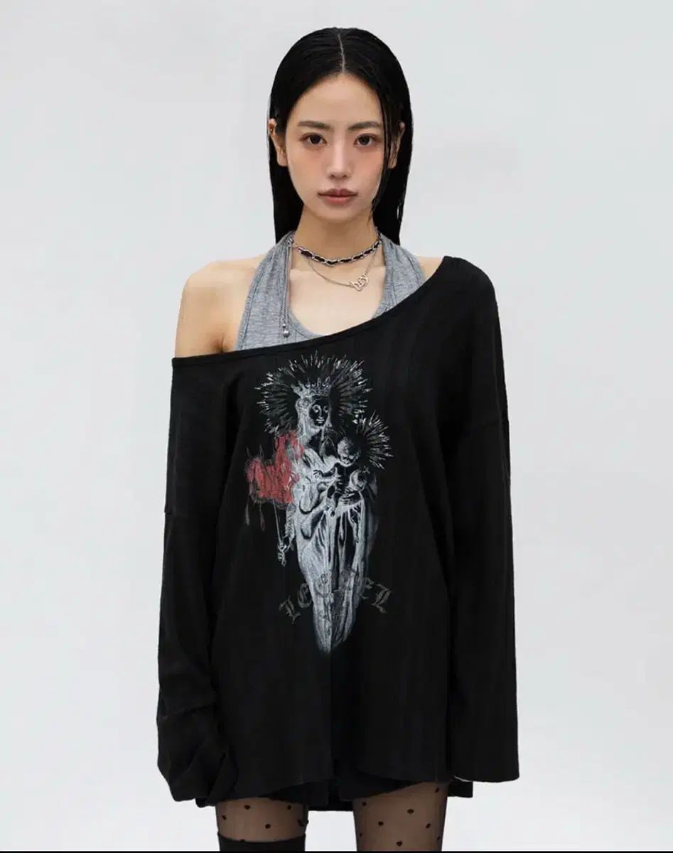 Leey（リー）ヴィンテージ レイヤード オフショルダー トップス Tシャツ 10,428円