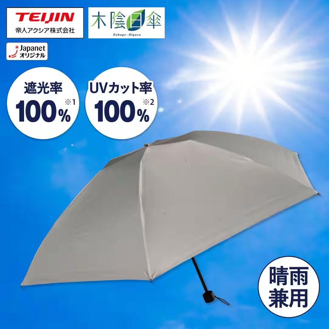 帝人アクシア 木陰日傘　晴雨兼用遮熱折りたたみ傘 ☆グレー☆ TZPS009 最新モデル