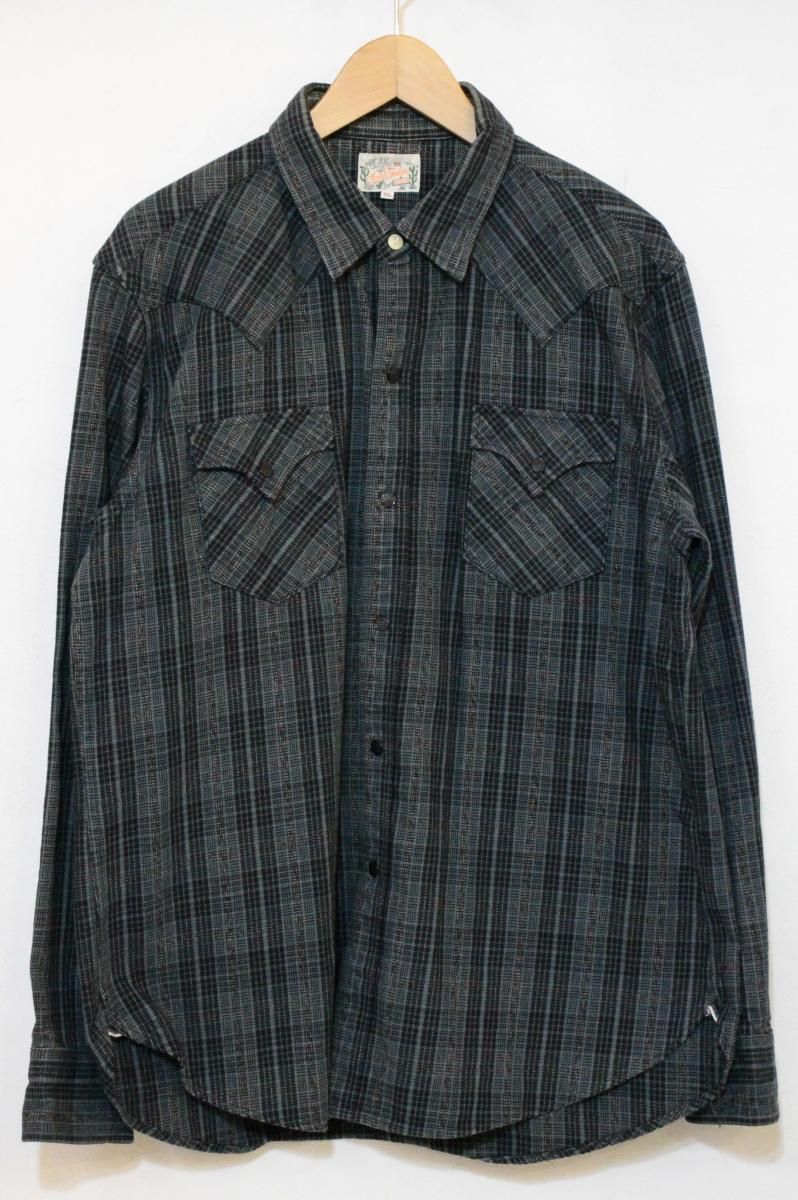 【中古】 SUGAR CANE メンズウエスタンシャツ XL MISTER FREEDOM × SUGAR CANE/MFSC/DUDE RANCHER SHIRT/ウエスタンシャツ/XL/インディゴブルー 藍/チェック/SC28734