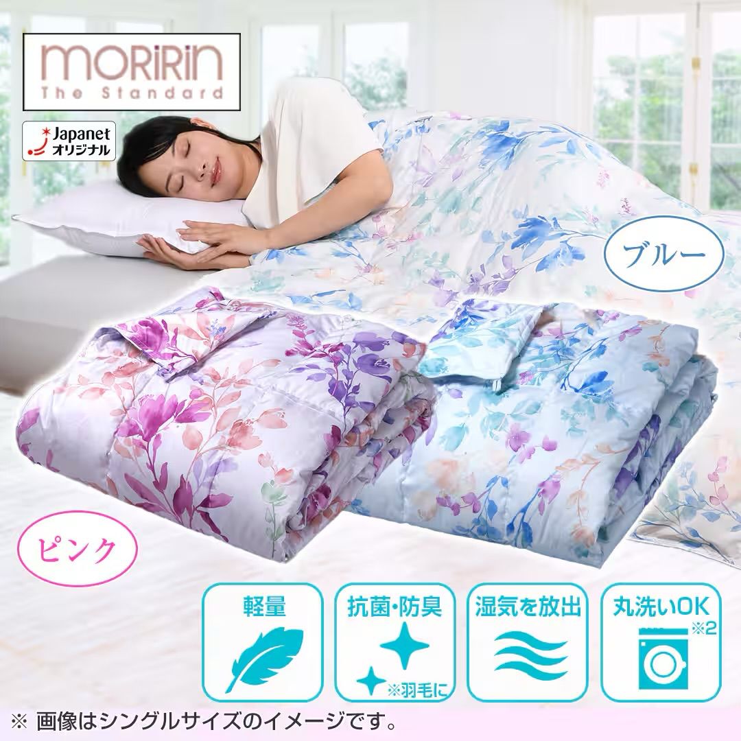 モリリン　フランス産羽毛洗えるダウンケット2枚組　シングルセット モリリン フランス産羽毛洗えるダウンケット2枚組 シングルセット