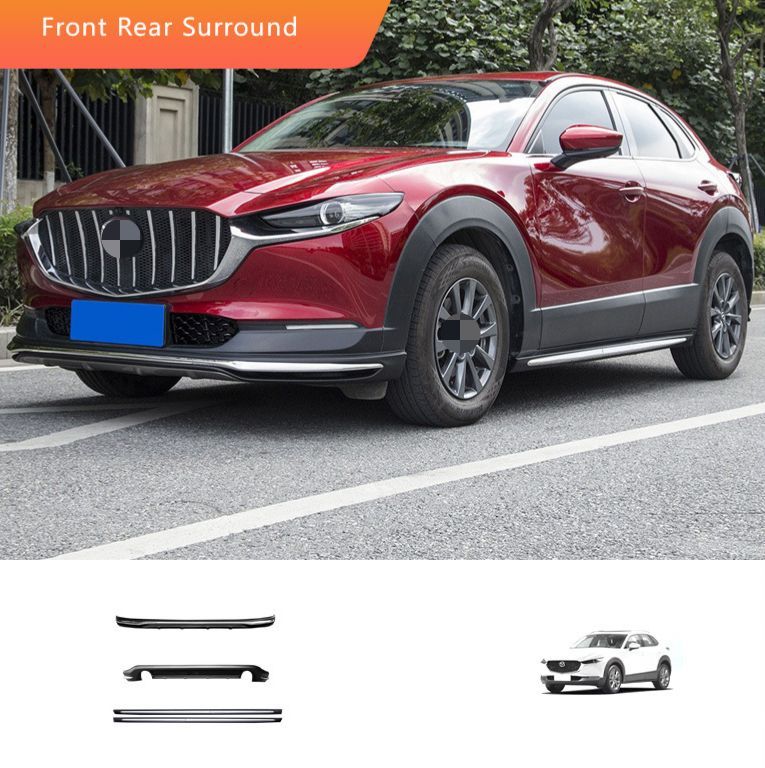 送料無料 マツダ Mazda CX-30 2020-2024年対応 フロントリアバンパーカバー サイドスカート フルエアロ 4点セット ABS製 外装パーツ ボディキット バンパーガード ドレスアップ キズ対策 前後セット 交換用 専用設計 カスタム パーツ