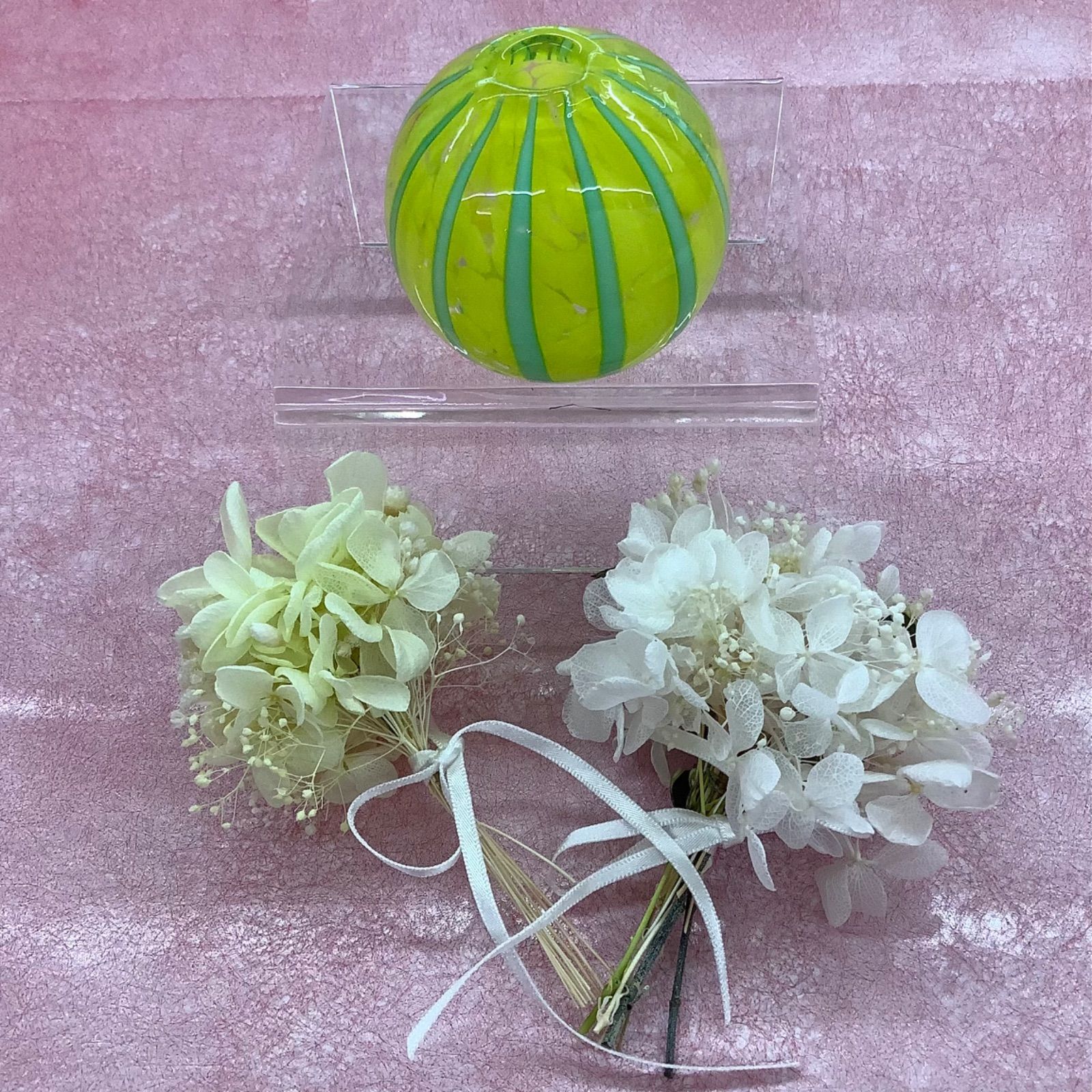 まぁるい一輪挿し 石塚硝子 アデリアクリスタル 手造り品 ブーケ二個