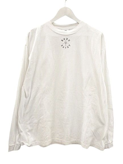 セントマイケル SAINTMICHAEL BORN X RAISED x SAINT Mxxxxxx BORN SAINT Long sleeve T-shirt ロングスリーブ Tシャツ L 白 ホワイト ロンT 長袖 カットソー トップス ☆AA★