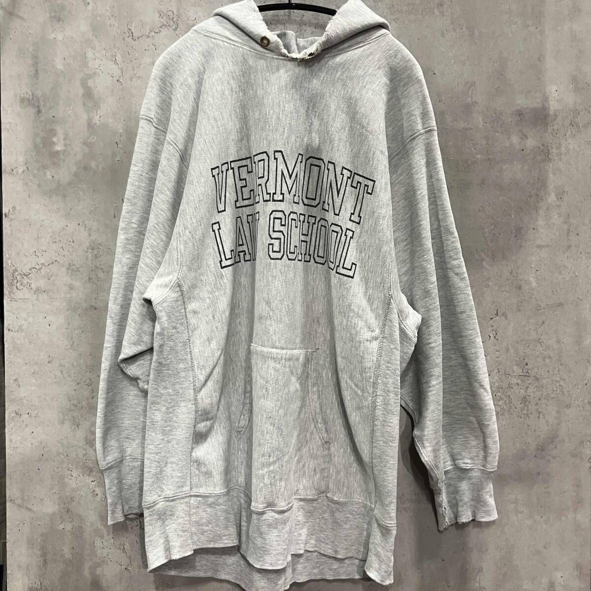90s Champion REVERSE WEAVE VERMONT LAW SCHOOL HOODIE size XXL グレー チャンピオンリバースウィーブ