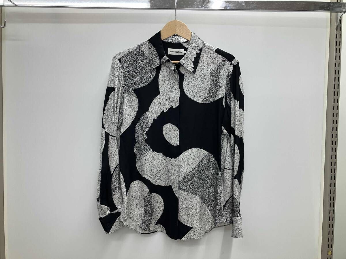 marimekko マリメッコ 長袖シャツ シルクシャツ サイズ34