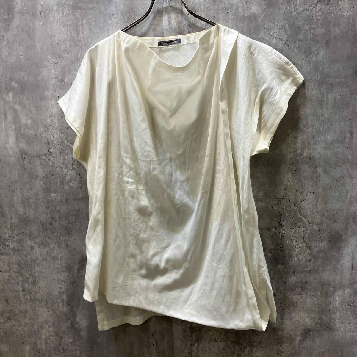 90s 00s イッセイミヤケ　シワ加工　シャツ　半袖　アーカイブ 90s archive／ISSEY MIYAKE Asymmetrical pullover shirt white size9