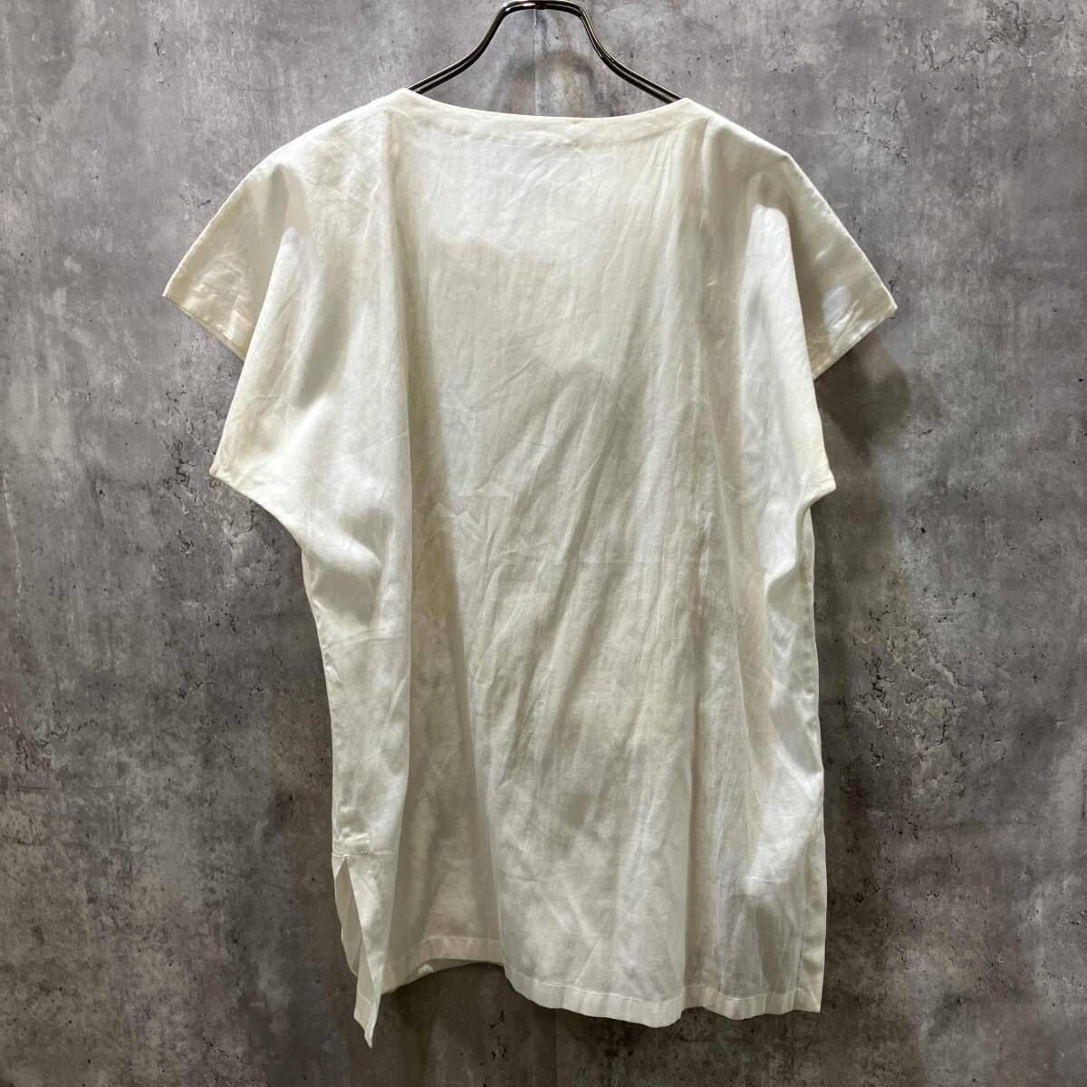 90s archive／ISSEY MIYAKE Asymmetrical pullover shirt white size9