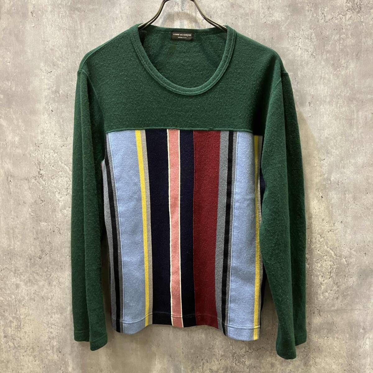 00aw COMME des GARCONS HOMME PLUS Docking Rock期 Multicolored knit PT-040070 マルチカラー切替ニット コムデギャルソン オムプリュス