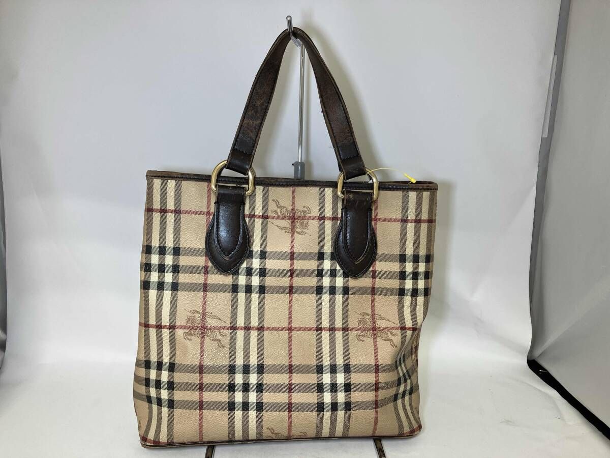Burberry バーバリー　ノバチェック　トートバッグ　持ち手開口部及び底に擦れ有　ITH0LLEA27 CAMA