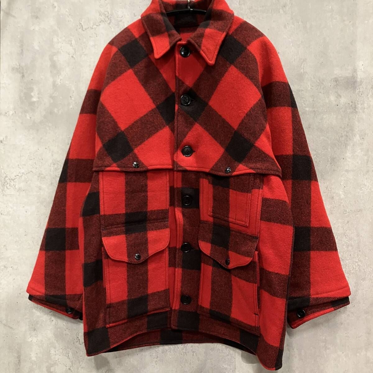 90s FILSONダブルマッキーノ クルーザージャケット レッド ブラック size 40 フィルソン