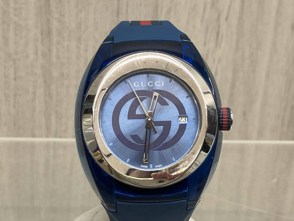 GUCCI 137.1 クォーツ ケースサイズ 4.0cm ラバーベルトケース小傷あり