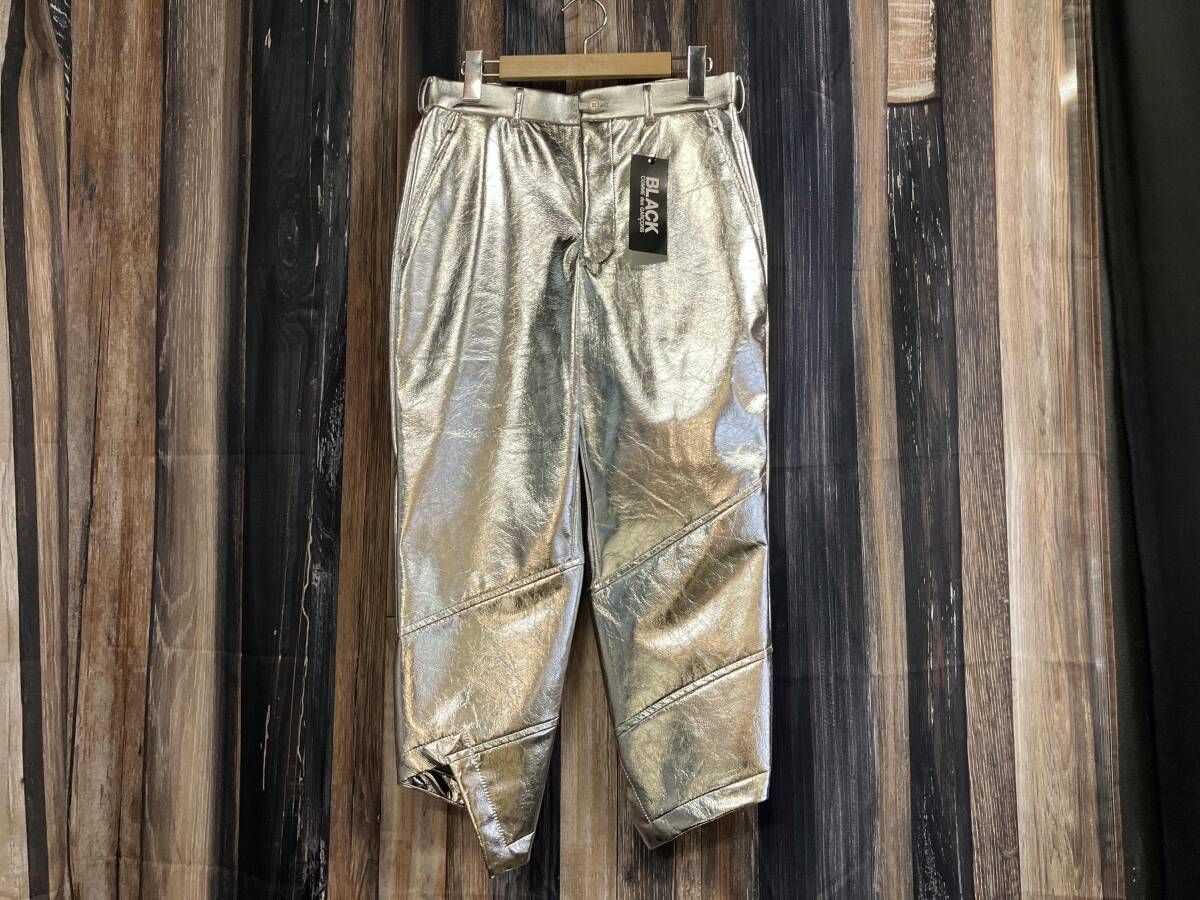 BLACK COMME des GARCONS ブラック コムデギャルソン クロップドパンツ IM-P018 シルバー XS