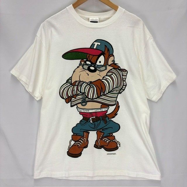 90年代 LOONEY TUNES Warner Bros MNFG Changes, Queens, NY TAZ BIG プリント イラスト Ｔシャツ サイズXL 08052304 01